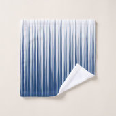 Marine rayée Bleu et blanc Motif Abstrait moderne (Gant de toilette)