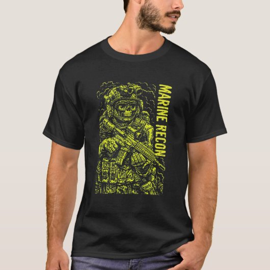Marine Recon Tactical Horror Illustration T-shirt (Voorkant)