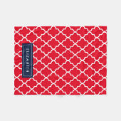 Marine & Red Quatrefoil | Couverture polaire (Devant (Horizontal))