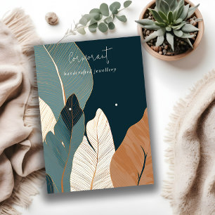 Marine Roest Goud Tropische blad Oorbel Display Visitekaartje