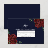 Marine romantique et mariage rose rouge RSVP (Devant / Derrière)