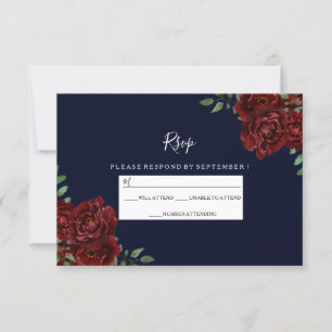 Marine romantique et mariage rose rouge RSVP