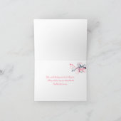 Marine, rose, Carte de remerciements florale blanc (Intérieur)