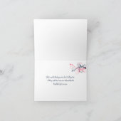 Marine, rose, Carte de remerciements florale blanc (Intérieur)
