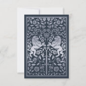 Marine Royal Lion Médiévale Faire-part de mariage  (Dos)