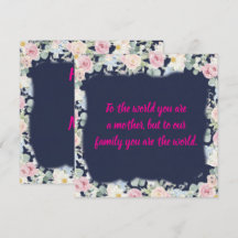 Marine Roze Typografie Moederdagkaart