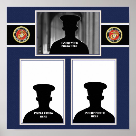 Marine Scrapbook Photo Collage Poster (Voorkant)