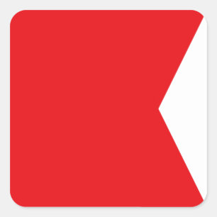 Marine seinvlag: Letter "B" (Bravo) Vierkante Sticker