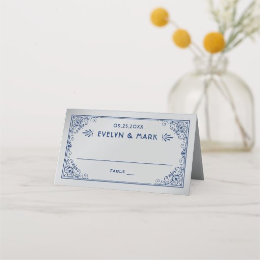 marine Silver Art Deco Wedding (Voorkant)