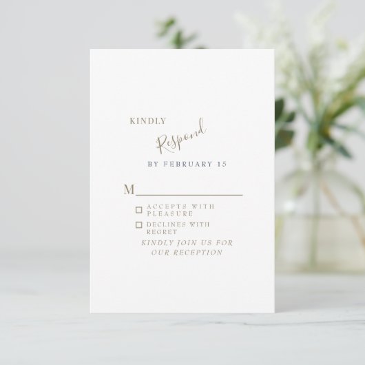 Marine Simple Mariage moderne RSVP (Debout devant)