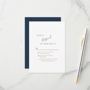 Marine Simple Mariage moderne RSVP