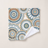 Marine Sinaasappel Multi-Mandala Ontwerp Bad Handdoek (Wasdoekje)