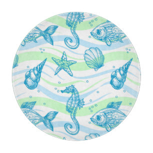 Marine Sketch Pattern Snijplank