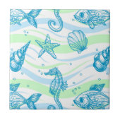 Marine Sketch Pattern Tegeltje (Voorkant)