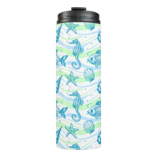 Marine Sketch Pattern Thermosbeker (Voorkant)