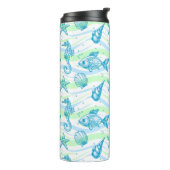 Marine Sketch Pattern Thermosbeker (Gedraaid links)