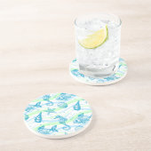 Marine Sketch Pattern Zandsteen Onderzetter (Zijkant)