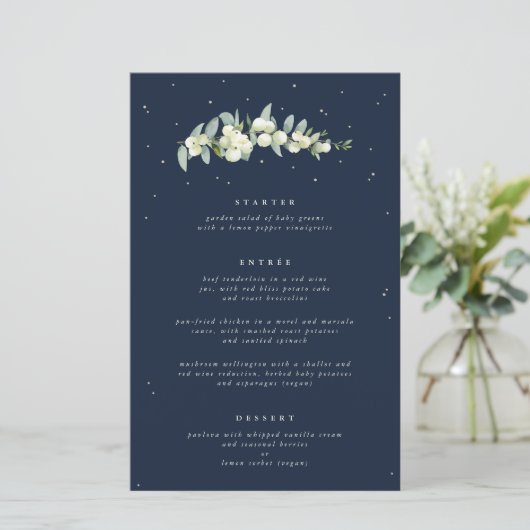 Marine Snowberry+Eucalyptus 3 Menu Mariage du cour (Debout devant)