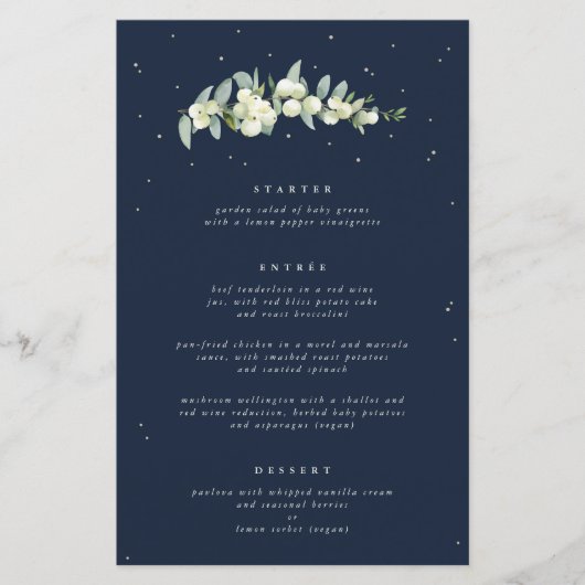Marine Snowberry+Eucalyptus 3 Menu Mariage du cour (Devant)