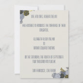 Marine sophistiquée et Faire-part florale jaune (Dos)