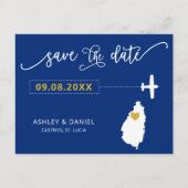 Marine St. Lucia Mariage Enregistrer la date Carte (Devant)