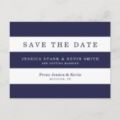 Marine Stripes Mariage Enregistrer la date Carte p (Devant)
