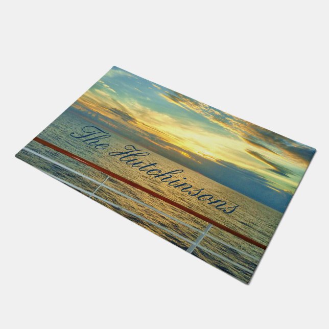 Marine Sunrise Personalized Deurmat (Schuin)