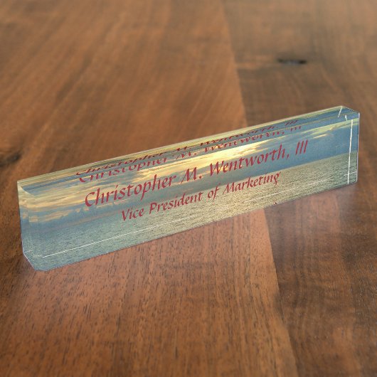 Marine Sunrise Personalized Naambordje (Zijkant)