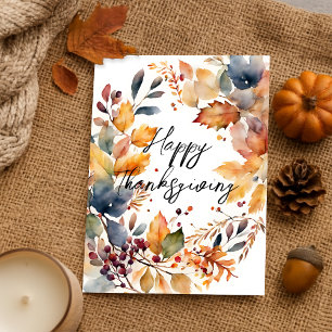 Marine Terracotta Aquarel Herfst Thanksgiving Briefkaart