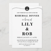 marine touw nautische repetitie diner uitnodiginge kaart (Voorkant / Achterkant)