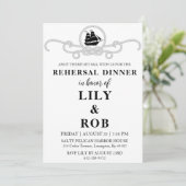 marine touw nautische repetitie diner uitnodiginge kaart (Staand voorkant)