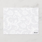 Marine Trim Damask Swirls Merci Cartes (Dos)