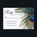 Marine Turquoise Peacock Feather Boho Wedding RSVP<br><div class="desc">Marine Turquoise Peacock Feather Boho Wedding RSVP. (1) Pour plus de personnalisation, cliquez sur le bouton "Personnaliser" et utilisez notre outil de conception pour modifier ce modèle. Tous les styles de texte, les couleurs, les tailles peuvent être modifiés selon vos besoins.(2) Si vous préférez des papiers plus épais, vous pouvez...</div>