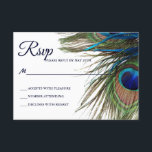 Marine Turquoise Peacock Feather Boho Wedding RSVP<br><div class="desc">Marine Turquoise Peacock Feather Boho Wedding RSVP. (1) Pour plus de personnalisation, cliquez sur le bouton "Personnaliser" et utilisez notre outil de conception pour modifier ce modèle. Tous les styles de texte, les couleurs, les tailles peuvent être modifiés selon vos besoins.(2) Si vous préférez des papiers plus épais, vous pouvez...</div>