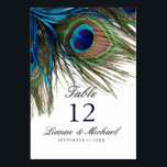 Marine Turquoise Peacock Mariage Table   Carte Men<br><div class="desc">Belles plumes de paon aux couleurs vives et vives, bleu marine, turquoise, vert et marron. Combiner la carte de table et la carte de menu en un seul endroit. **Vous trouverez des modèles coordonnés pour cette suite mariage dans la collection ci-dessous ou en collant cette url dans votre navigateur :...</div>