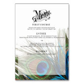 Marine Turquoise Peacock Mariage Table + Carte Men (Dos)