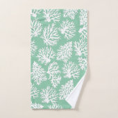 Marine Vert moderne White Beach Corail Reefs (Serviette à main)