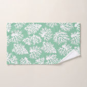 Marine Vert moderne White Beach Corail Reefs (Serviette à main)