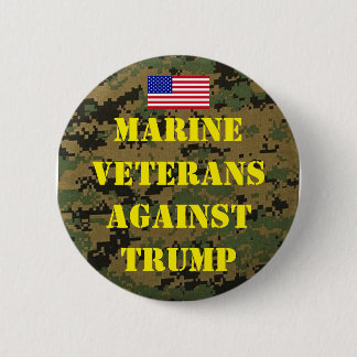 Marine Veteranen Tegen Trump Knop Ronde Button 5,7 Cm