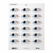 Marine waterverf bloem terug adreslabel etiket (Full Sheet)