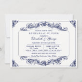  marine White Elegant Rehearsal Dinner Kaart (Voorkant)