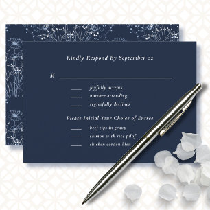Marine White Fleur sauvage Menu Sélection Mariage