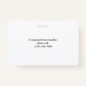 Marine White Service Chien 3 Logo & Photo ID Badge (Dos)