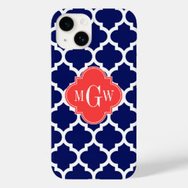 Marine Wht Marokkaans #5 Koraal Rood 3 Initiaal Mo Case-Mate iPhone 14 Hoesje