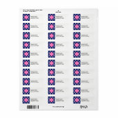 Marine Wht Moroccan #5 Hot Pink2 3 Initiële Monogr Etiket (Full Sheet)