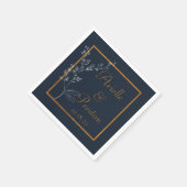 Marine, Wit en Goud Minimalistische Papieren serve Servet (Hoek)