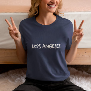 Marine Witte Fantasievolle Hart Typografie Los Ang Tri-Blend Shirt