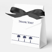 Marine Witte Tropische Palmboom Kustbruiloft Bedankdoosjes (Voorkant Zijde)