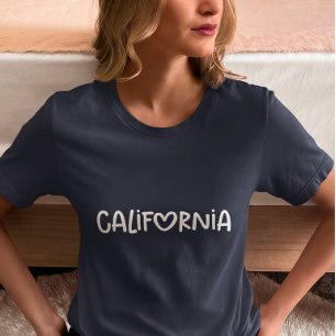 Marine Witte Whimsical Hart Typografie Californië Tri-Blend Shirt