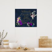 Marine Wonderland Bruilofts Thee Welkomstposter Poster (Keuken)